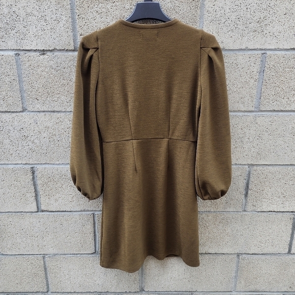 𝅺Madewell Texture & Thread Crepe Balloon-Sleeve Dress Womens Size S - Picture 6 of 11